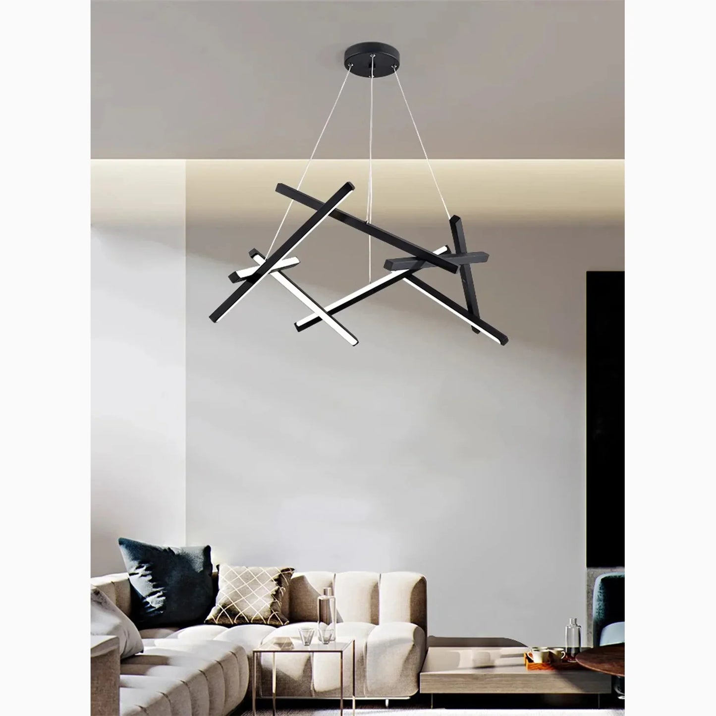 LumoFlow - LED Pendant Light with Abstract Lines