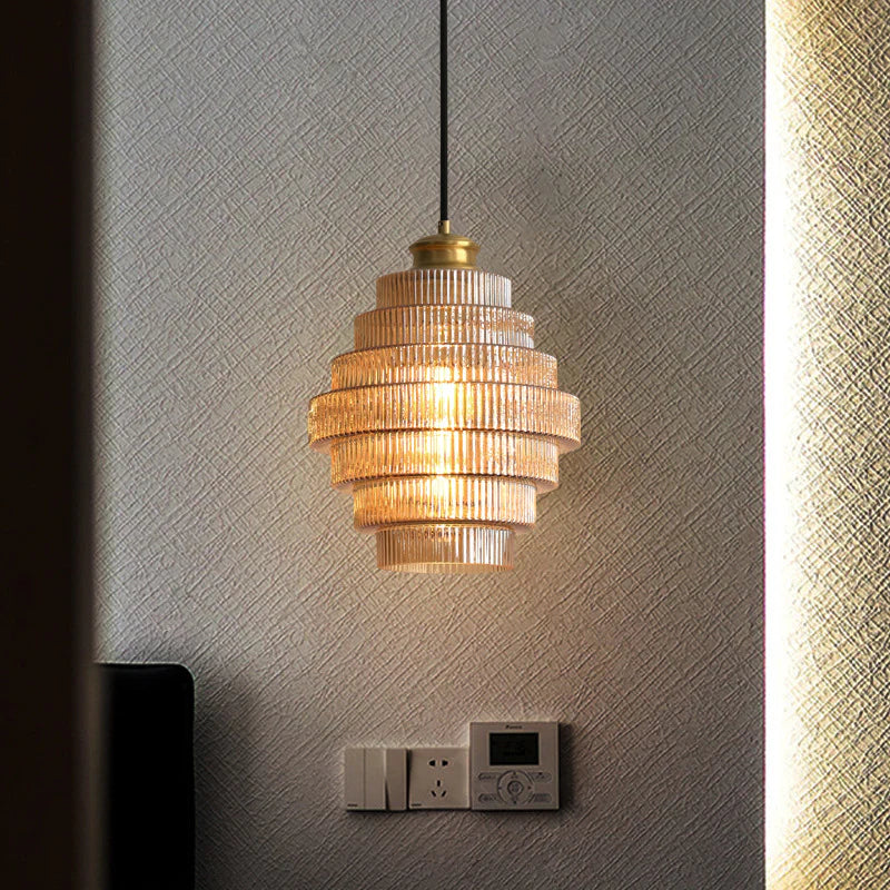BrassGlow - Bottle-Shaped Brass Glass Pendant Light