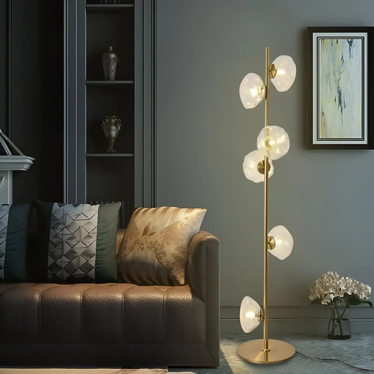 CloudGlow - Kunstnerisk glas LED-gulv- og bordlampe