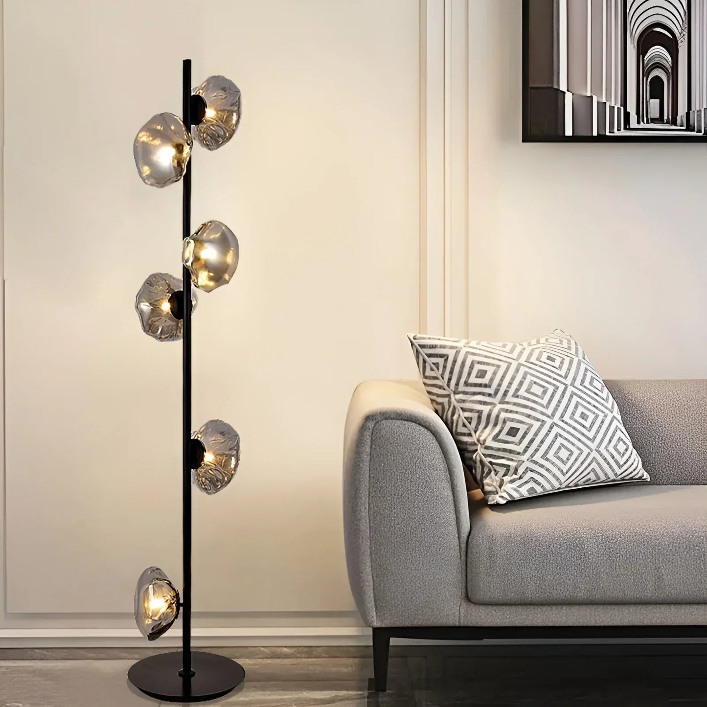 CloudGlow - Kunstnerisk glas LED-gulv- og bordlampe