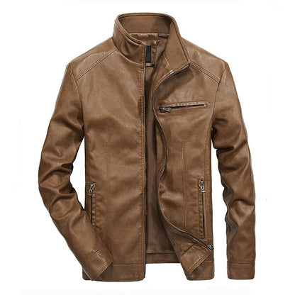 Veste en cuir pour homme - Veste de printemps pour homme - avec fermeture éclair