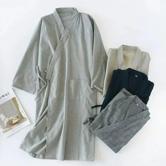RelaxWear - Chemise de nuit en coton pour hommes élégante