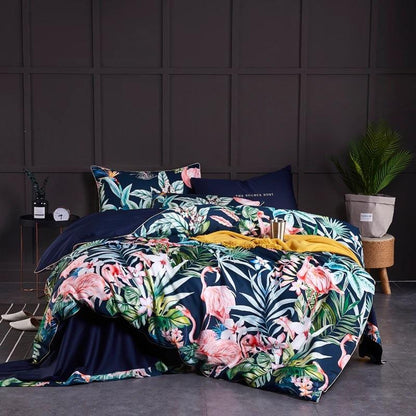 FlamingoElegance - Egyptian Cotton Duvet Cover Set