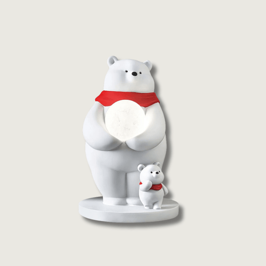 PolarGlow - Table Lamp with Adorable Polar Bear Accents and Atmospheric Glow