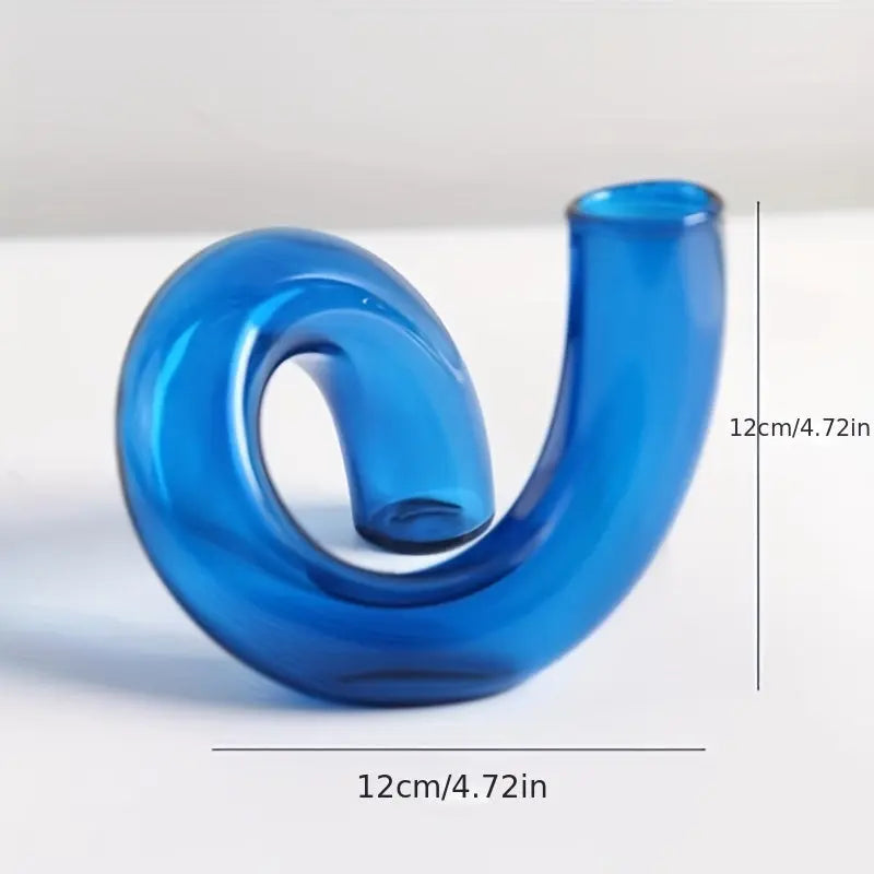 VintageAura - Vase en verre avec piédestal