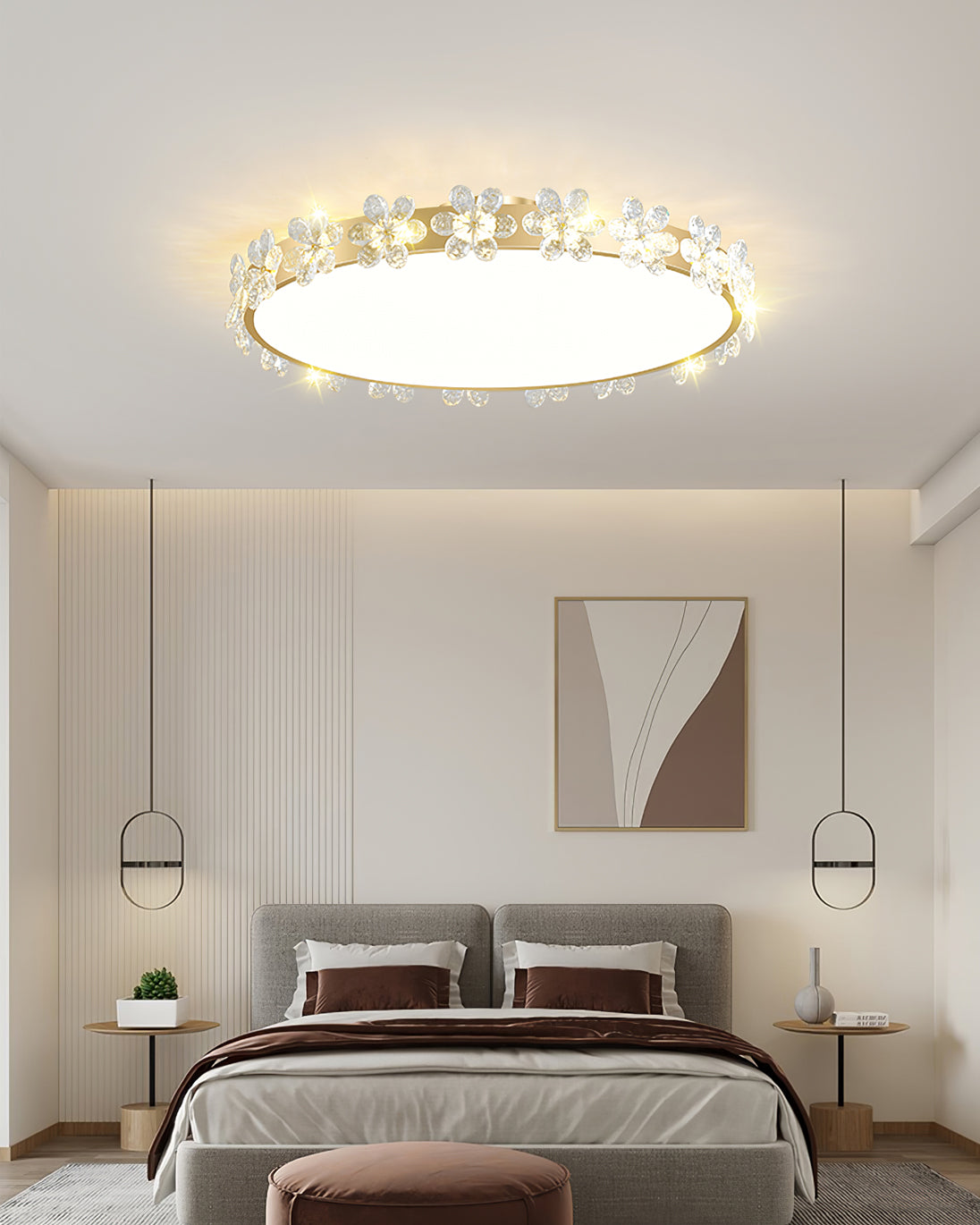 LuxePetal - Ceiling Light with Crystal Petals and Subtle Lighting