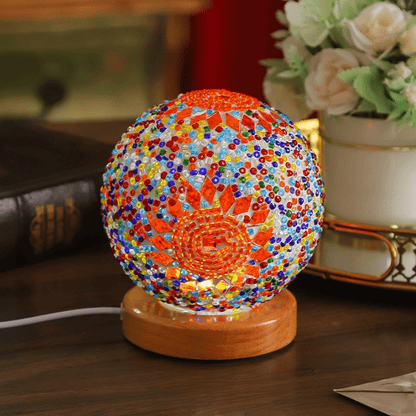 MosaicGlow - Boho Glas Bordlampe Farverig