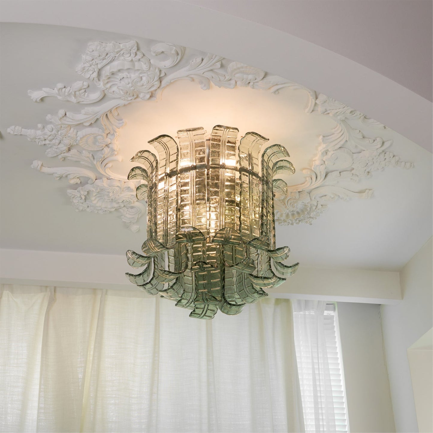 LuxeMurano - Ceiling Light with Italian Glass Style and Subtle Lighting