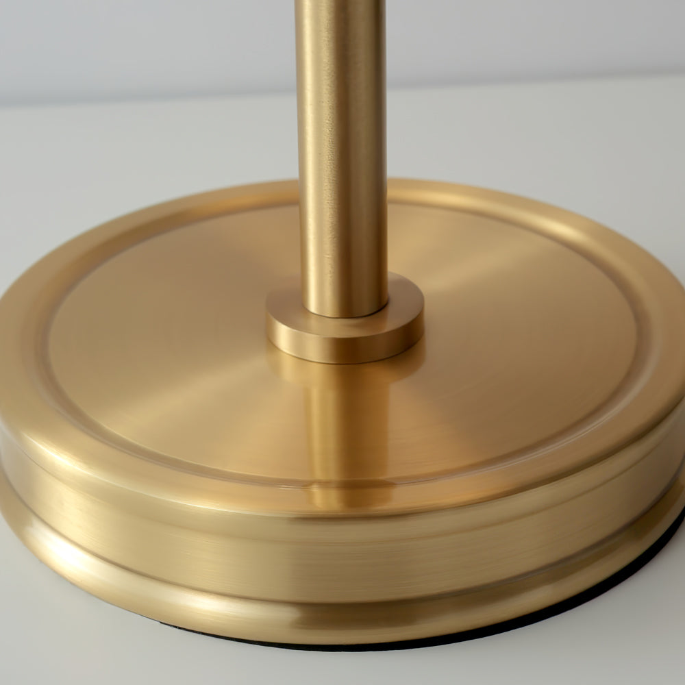 BrassLuxe – Vintage guld bordlampe med stofskærm