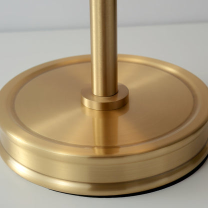 BrassLuxe – Vintage guld bordlampe med stofskærm