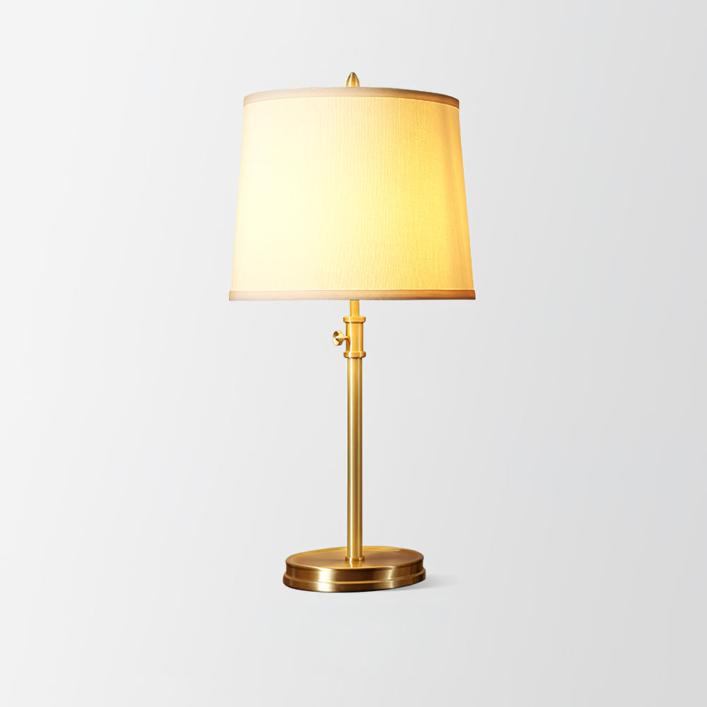 BrassLuxe – Vintage guld bordlampe med stofskærm