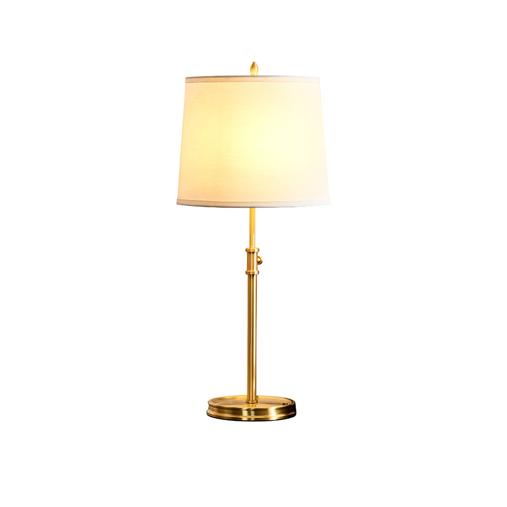 BrassLuxe – Vintage guld bordlampe med stofskærm