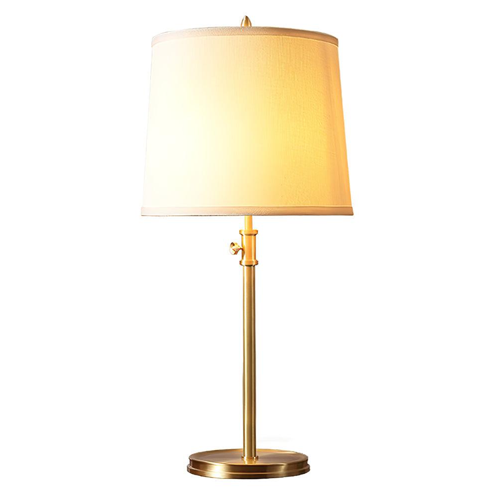 BrassLuxe – Vintage guld bordlampe med stofskærm
