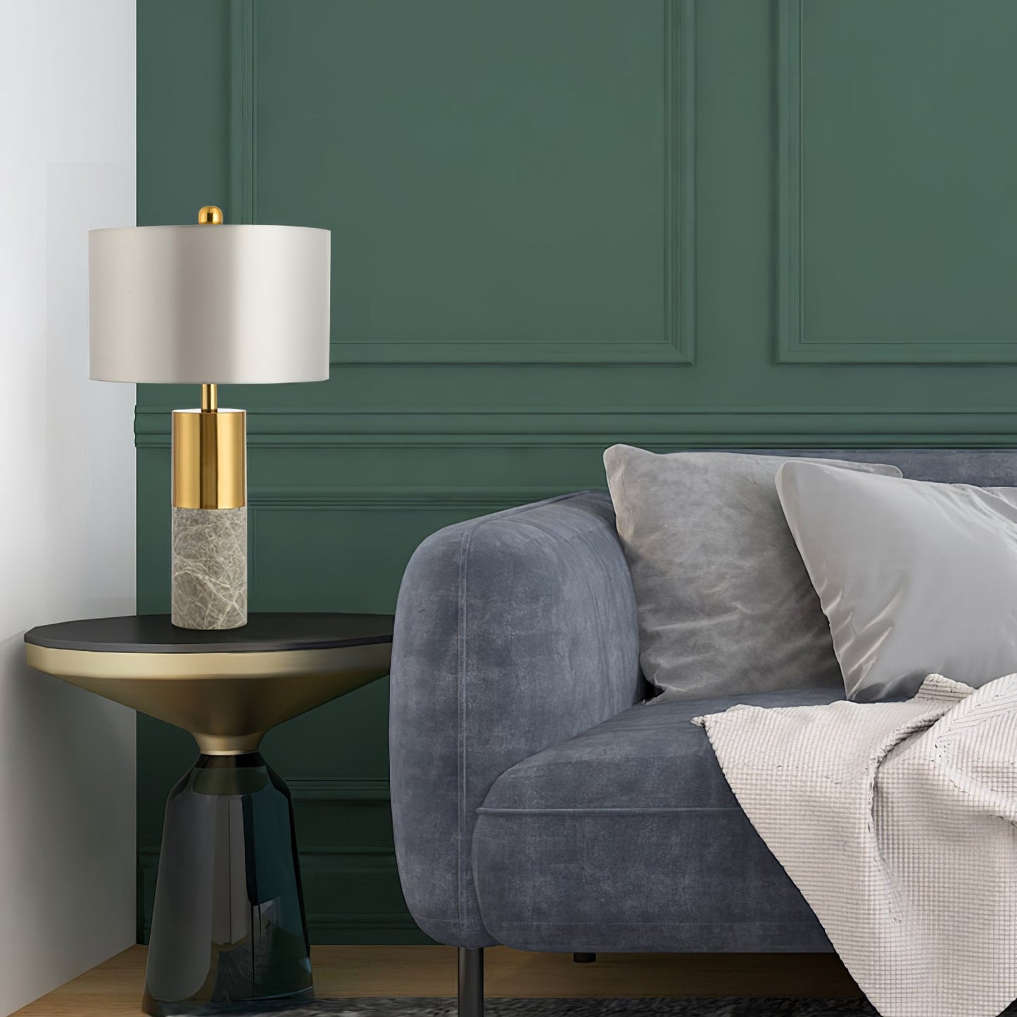 MarbleGlow - Bordlampe med stilfuld marmorfod og slankt design