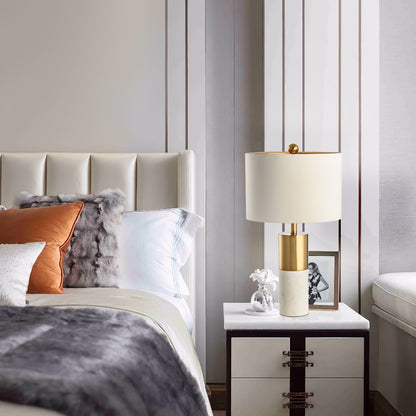 MarbleGlow - Bordlampe med stilfuld marmorfod og slankt design