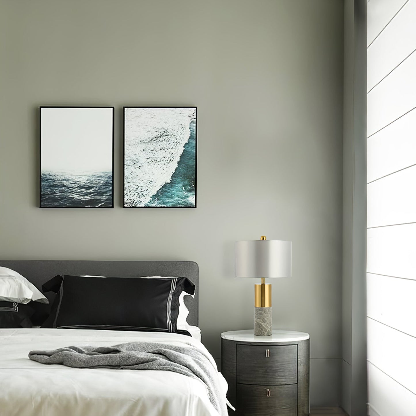 MarbleGlow - Bordlampe med stilfuld marmorfod og slankt design