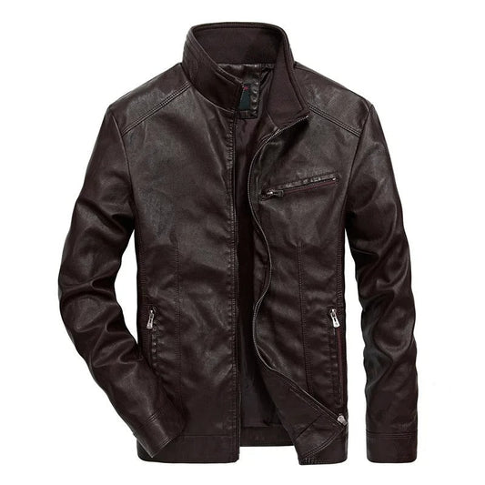 Veste en cuir pour homme - Veste de printemps pour homme - avec fermeture éclair