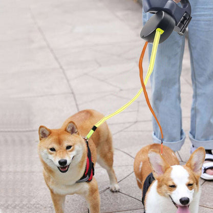 PetWorld - Laisse rétractable double innovante pour chien avec lumière
