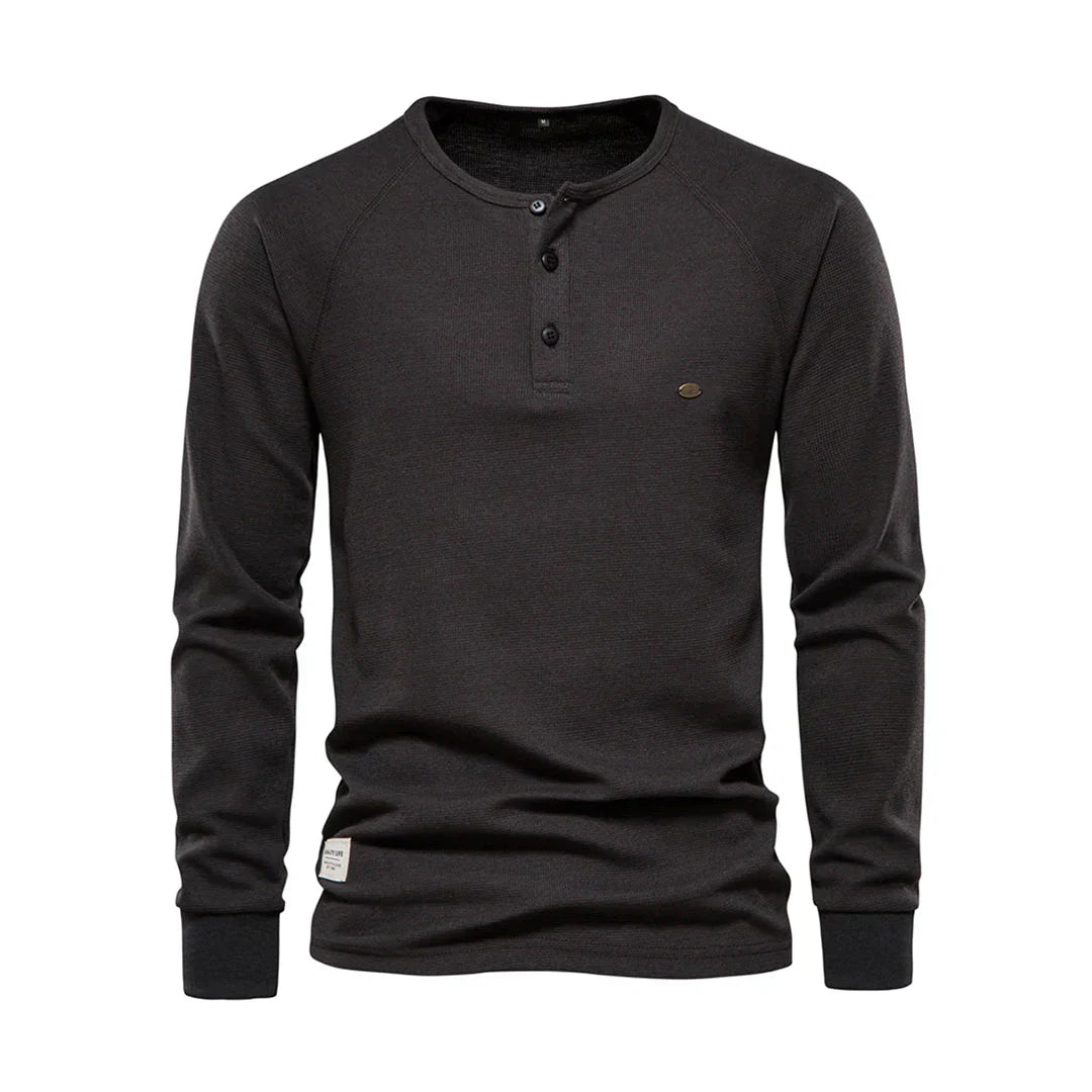 Chemise à manches longues pour homme avec col rond