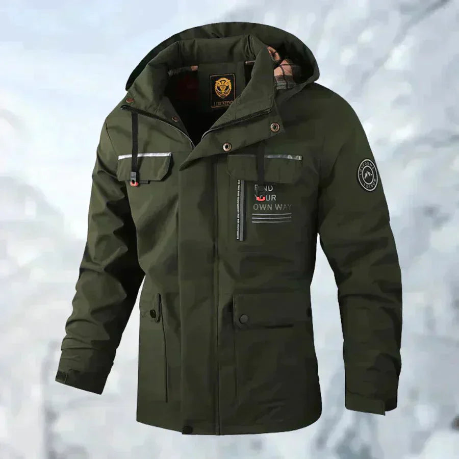 Alan - Water- and windproof jacket with removable hood for men
