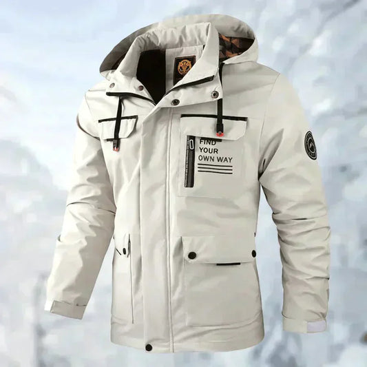 Alan - Water- and windproof jacket with removable hood for men