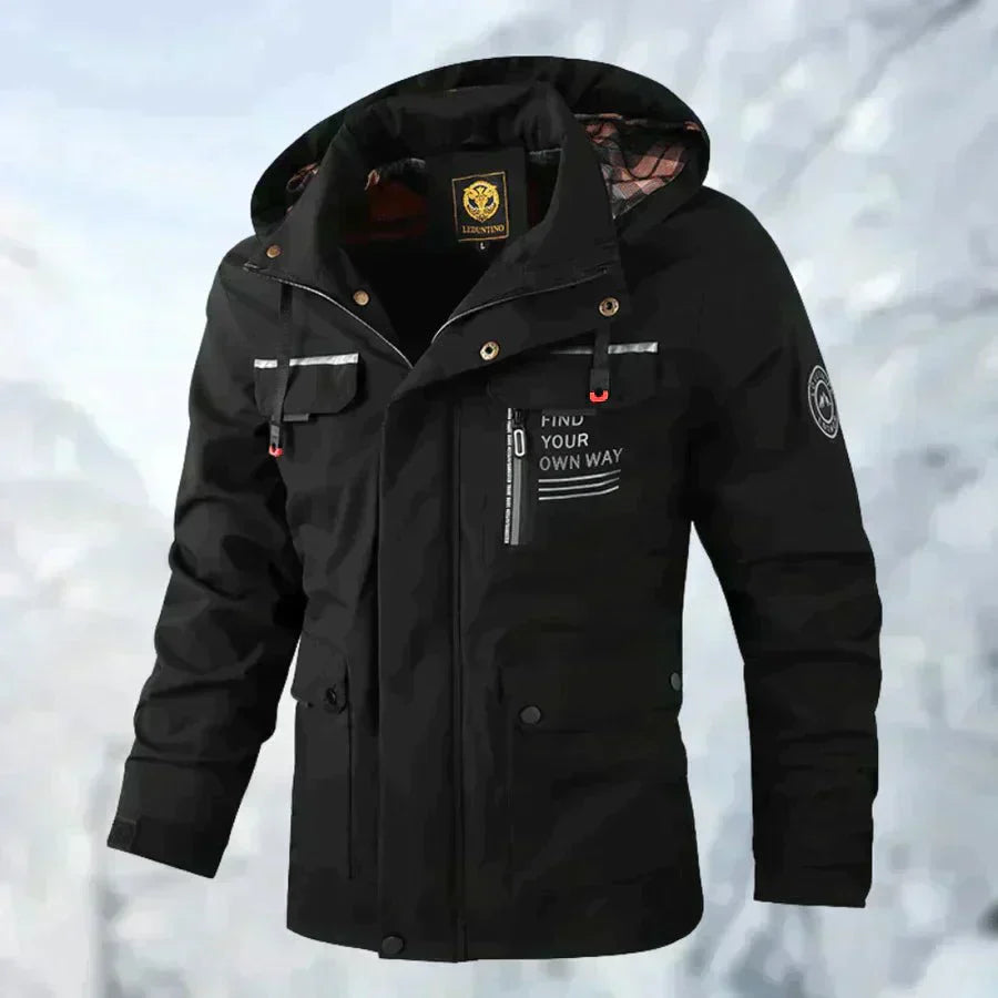 Alan - Water- and windproof jacket with removable hood for men