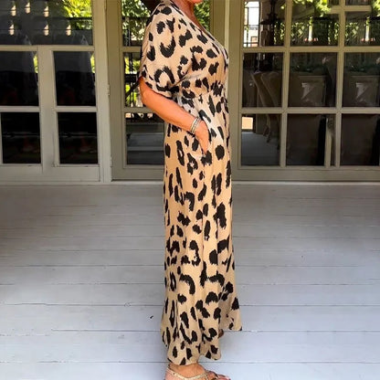 Robe longue à imprimé léopard - Esmee