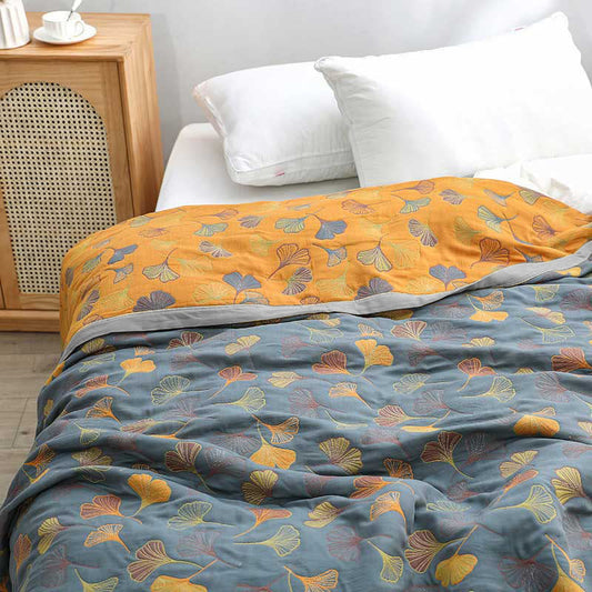 LeafWhisper - Leaf Pattern Cotton Duvet Cover
