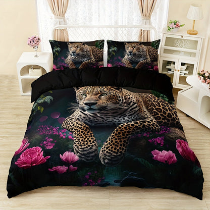SafariDream - Digitales Tiermuster-Bettwäsche-Set für Bett, Sofa und Reisen