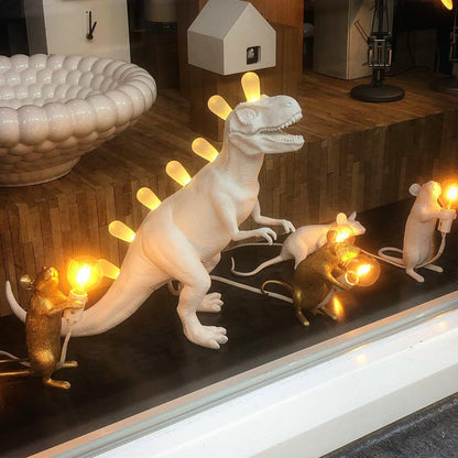 DinoLite - Kreativ Bordlampe med Oplyst Bagside