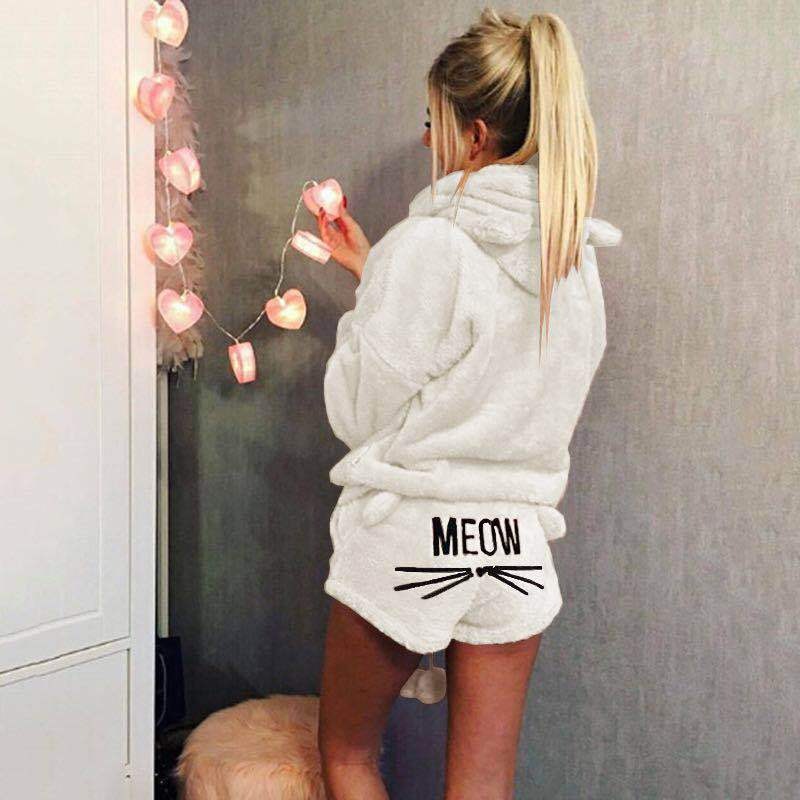 Miaou - Ensemble pyjama en polaire ultra confortable pour se détendre chat