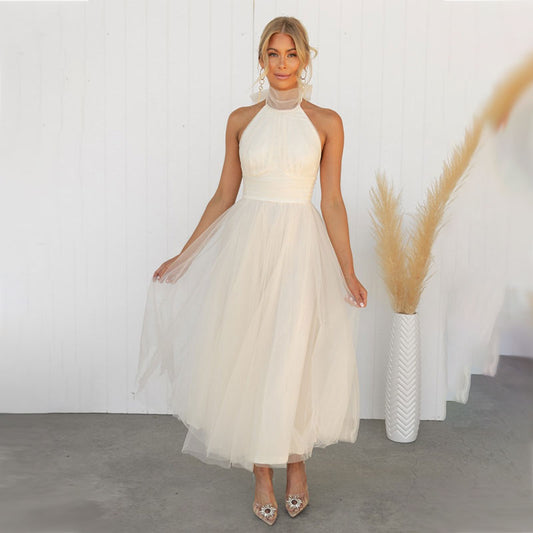 Robe en maille avec col montant et design sans manches - Erin