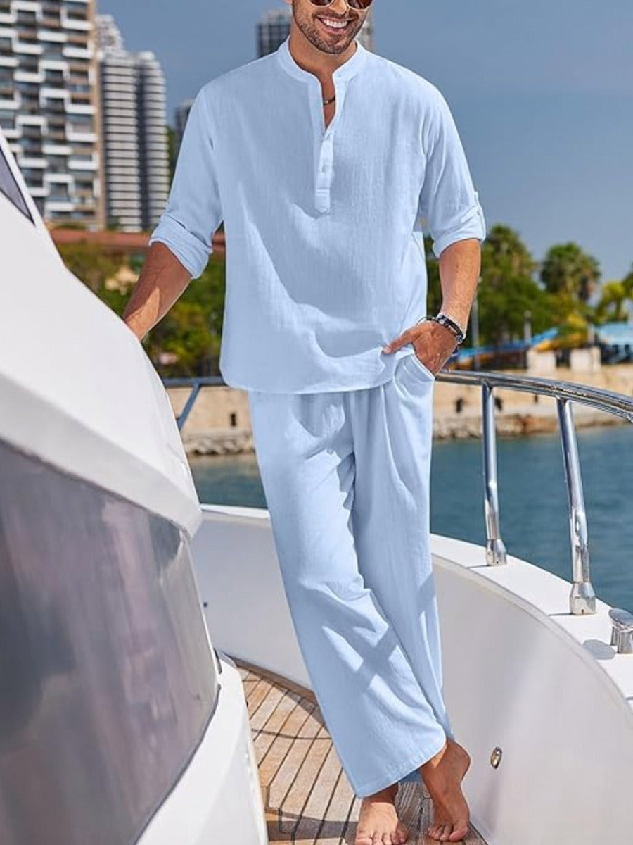 2-Piece Men's Set in Italian Linen Cotton - Victor