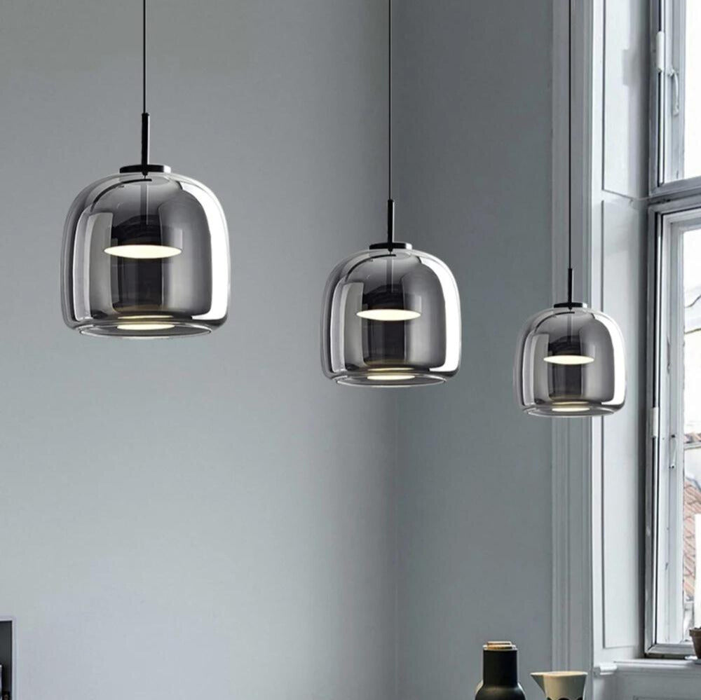 Nordisk Glød | Sort glas pendel lampe