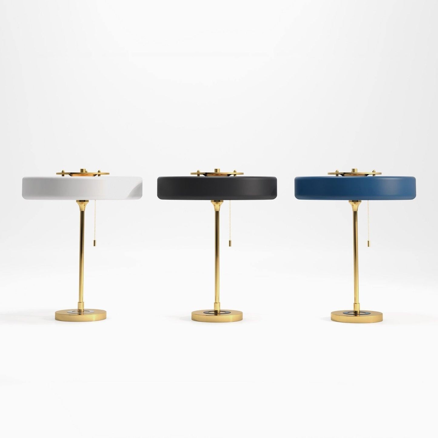 LuxeGlow - Spun Metal Table Lamp with Pull Cord Switch