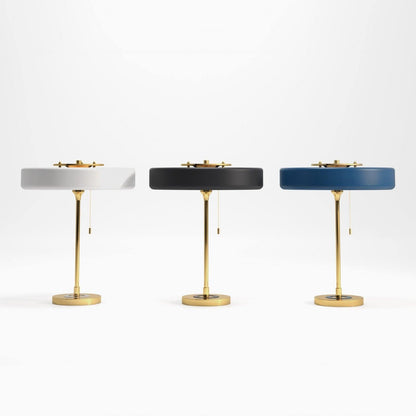 LuxeGlow - Spun Metal Table Lamp with Pull Cord Switch