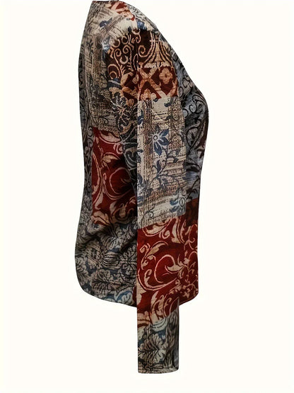 Amelia – Stilfuld V-hals Bluse med Blomstermønster