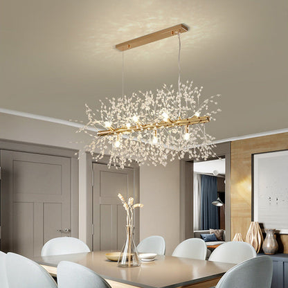 OpalGleam | LED-Hängeleuchte in Weiß und Gold für Schlafzimmer und Esszimmer