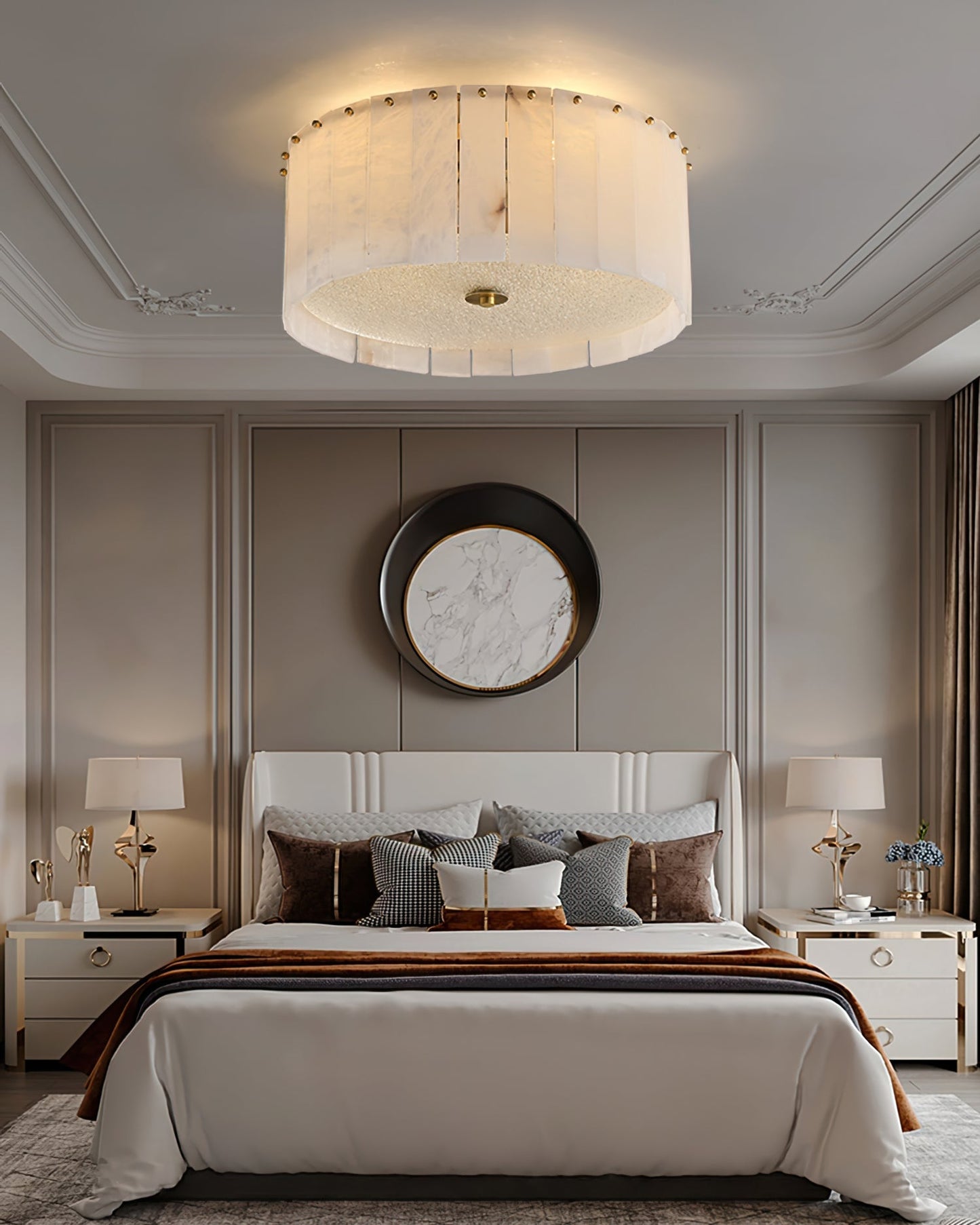 ElysianLuxe - Ceiling Lamp with Alabaster Details and Intimate Lighting