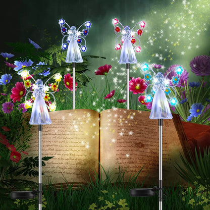 AuraAngel - Lampe Ange Solaire Atmosphérique avec Éclairage LED
