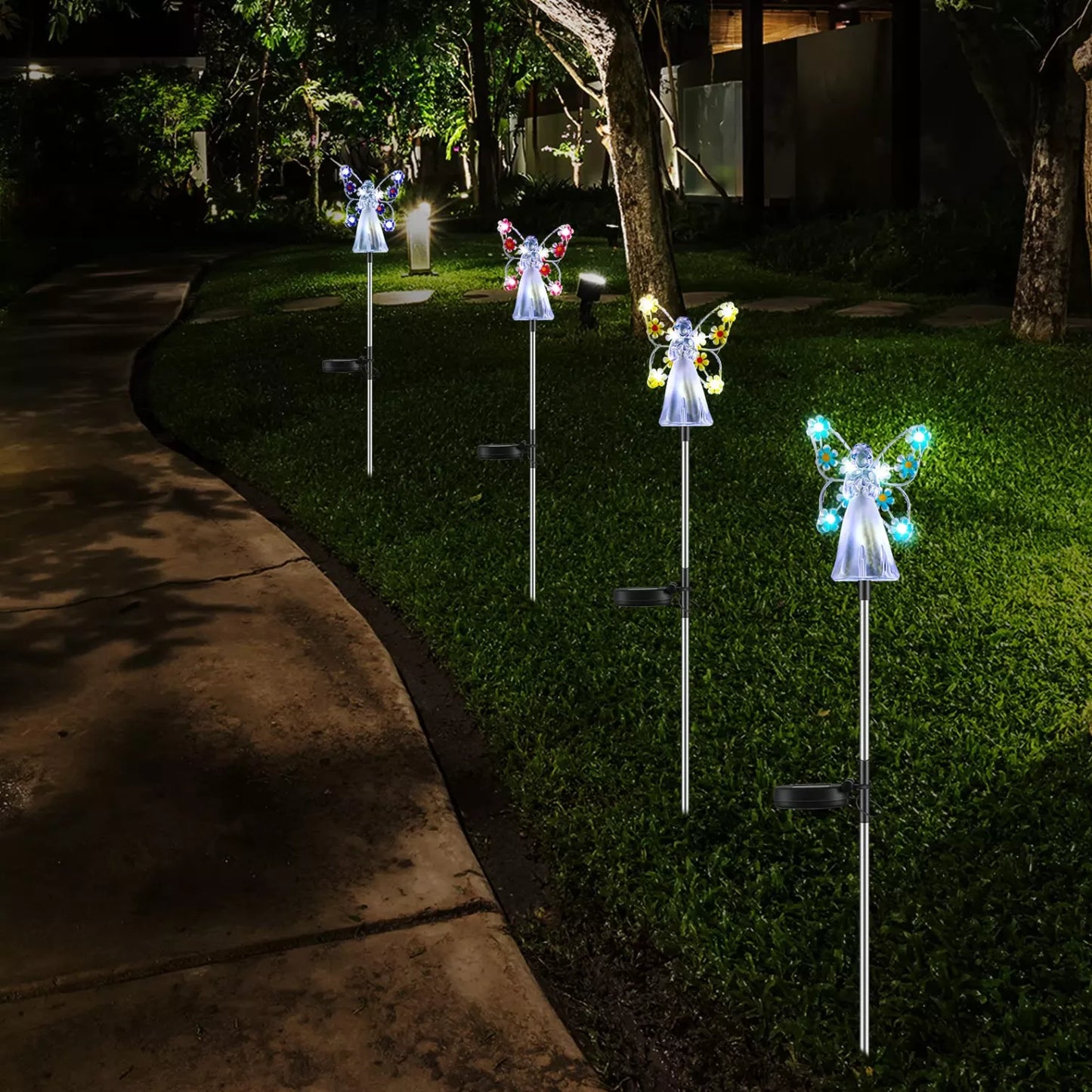 AuraAngel - Lampe Ange Solaire Atmosphérique avec Éclairage LED