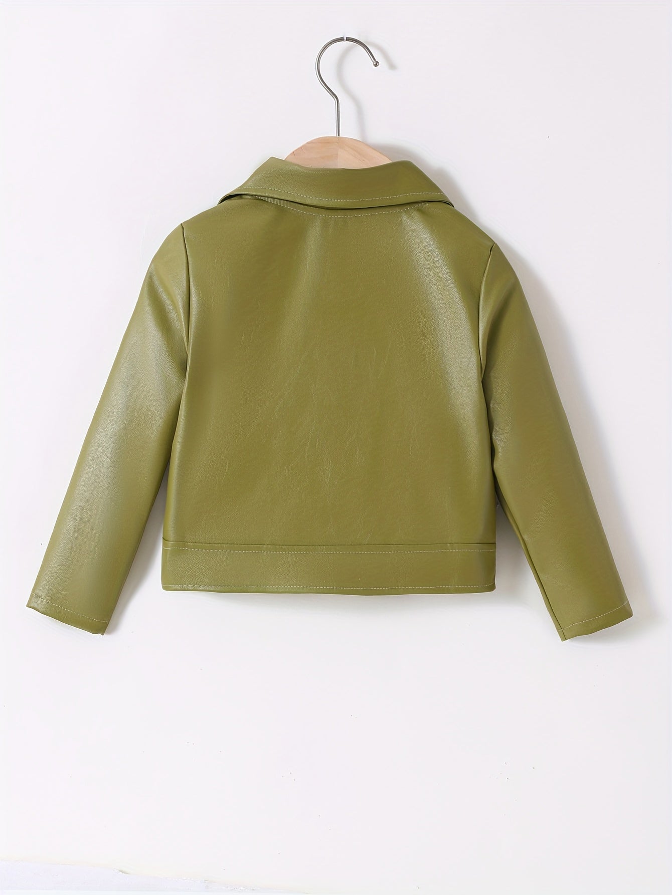 Veste à col retourné en cuir PU avec fermeture éclair asymétrique pour le printemps et l'automne - Zaira
