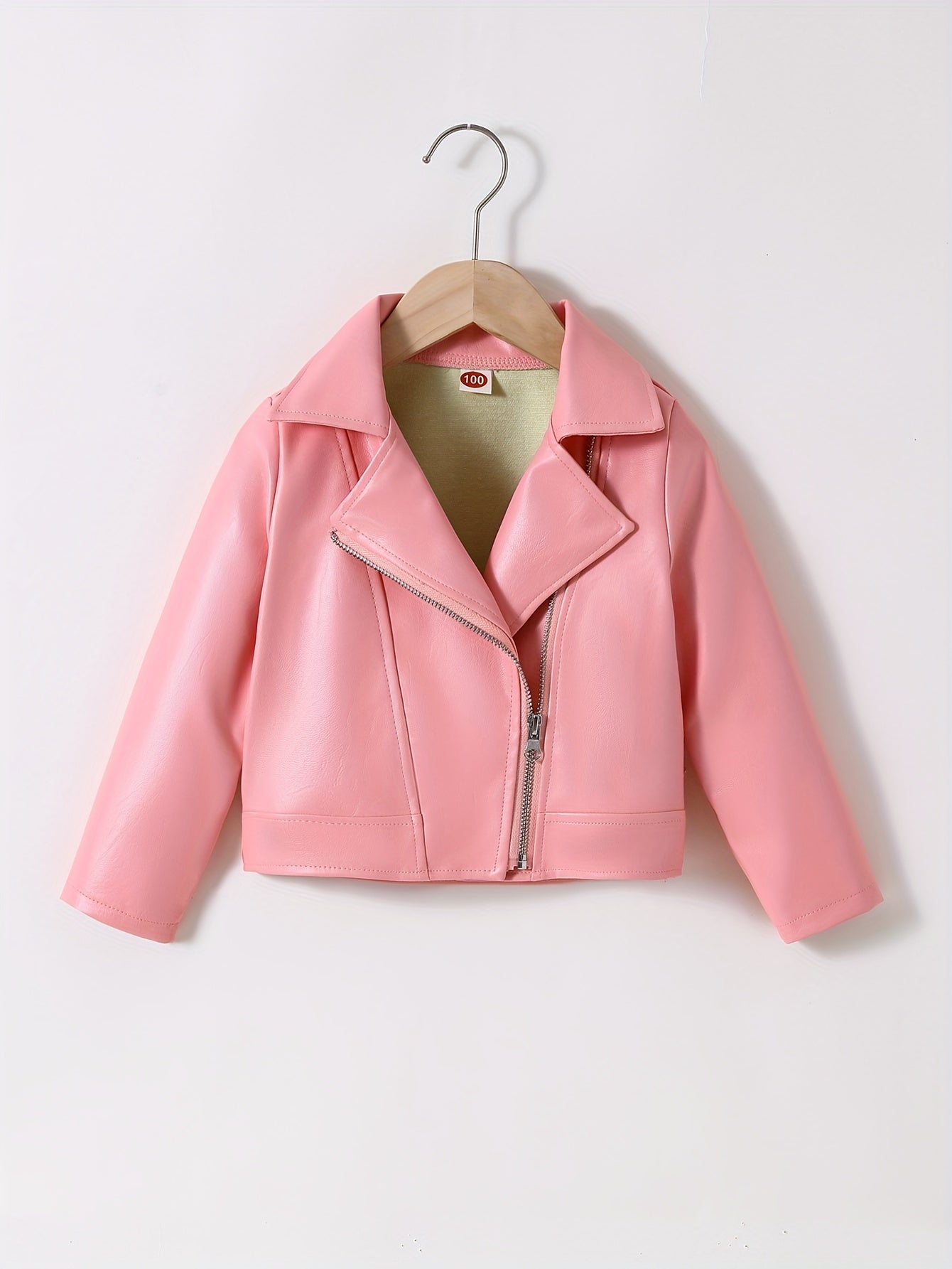 Veste à col retourné en cuir PU avec fermeture éclair asymétrique pour le printemps et l'automne - Zaira