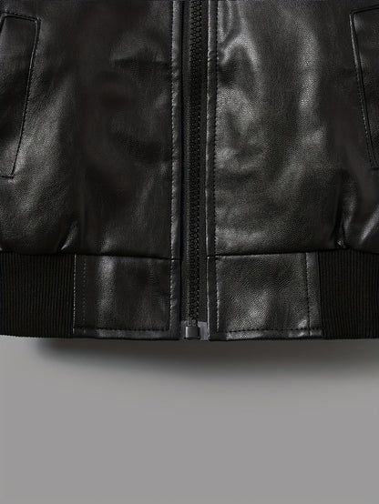 Boys' Cool Jacket with Stand-Up Collar and Zip - Raffy