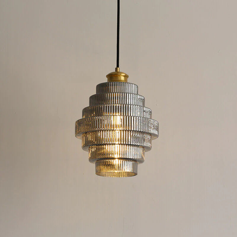 BrassGlow - Bottle-Shaped Brass Glass Pendant Light