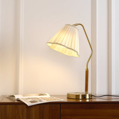 LuxeLight - Florentine Fabric Table Lamp with Gold Base