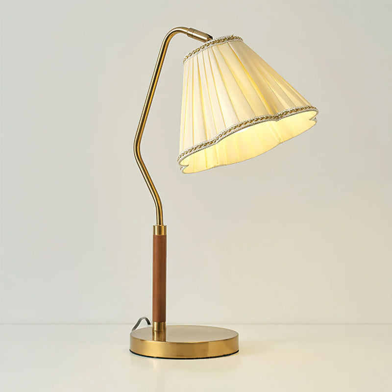 LuxeLight - Florentine Fabric Table Lamp with Gold Base