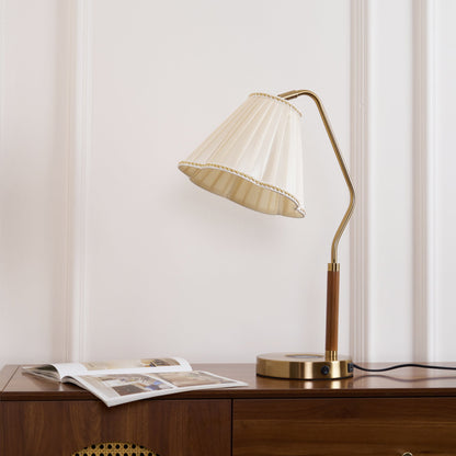 LuxeLight - Florentine Fabric Table Lamp with Gold Base