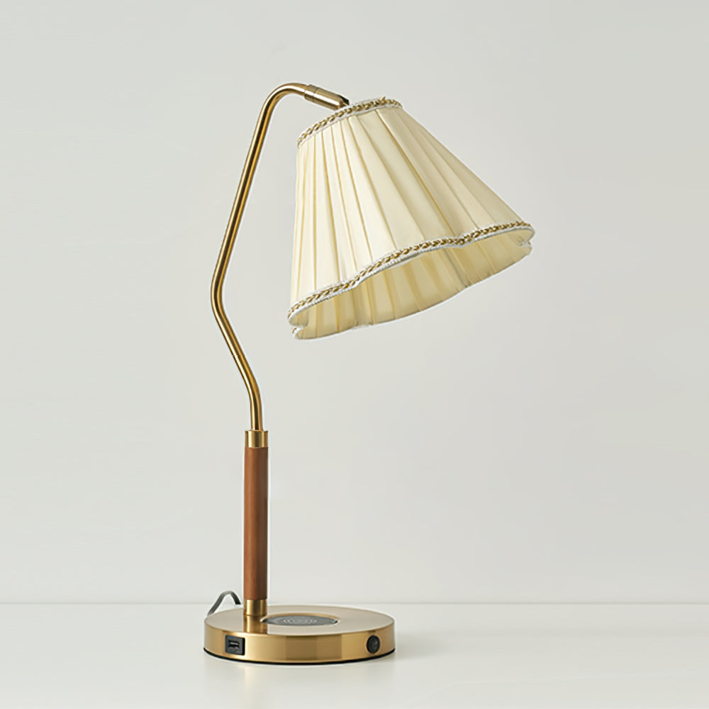LuxeLight - Florentine Fabric Table Lamp with Gold Base