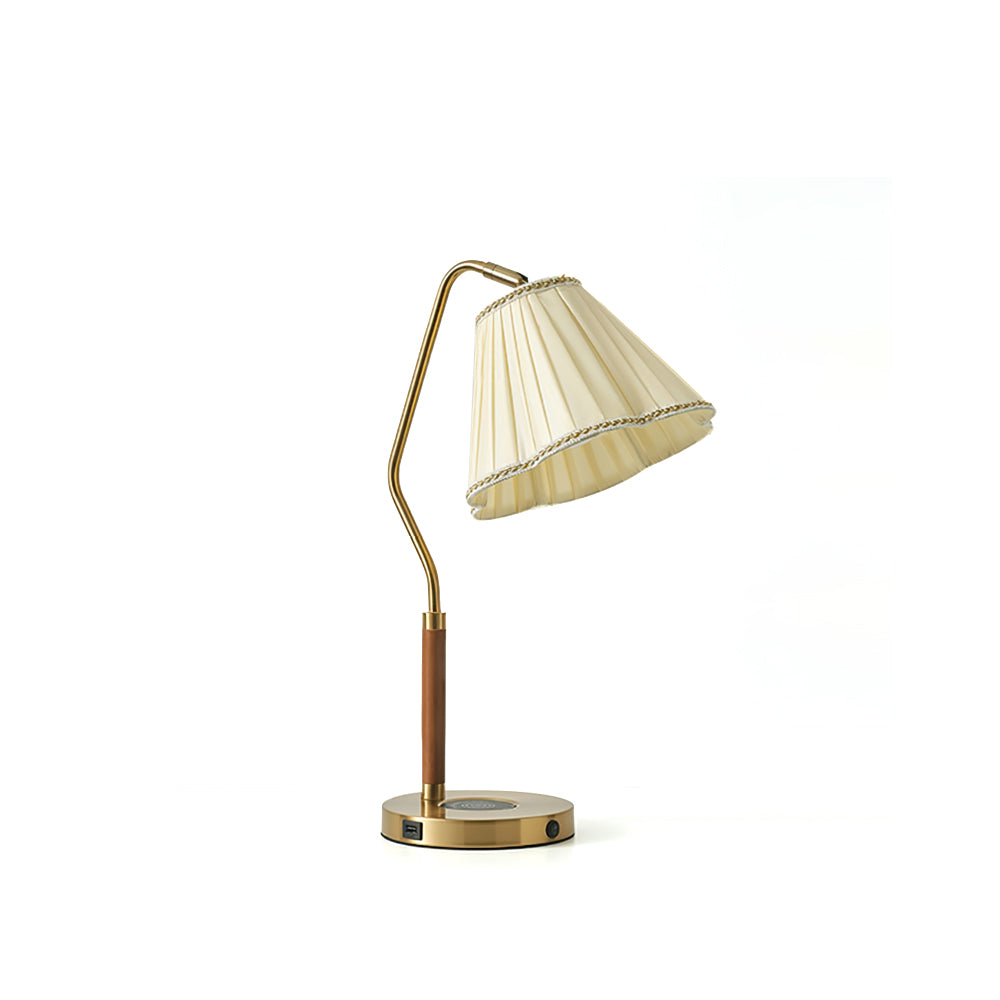 LuxeLight - Florentine Fabric Table Lamp with Gold Base